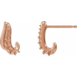 14K Rose Gold Accented Left Freeform Earring Mounting