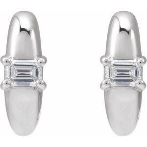 Platinum 1/3 CTW Lab-Grown Diamond 13.4 mm Hoop Earrings