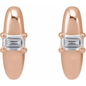 14K Rose Gold 1/3 CTW Lab-Grown Diamond 13.4 mm Hoop Earrings