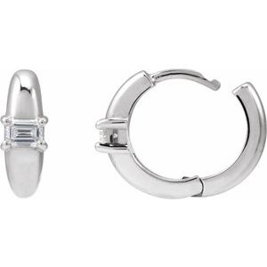 14K White Gold 1/3 CTW Natural Diamond 13.4 mm Hoop Earrings