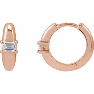 14K Rose Gold 1/3 CTW Lab-Grown Diamond 13.4 mm Hoop Earrings