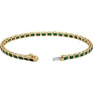 14K Yellow Gold Natural Tsavorite Garnet Line 7" Bracelet – image 2