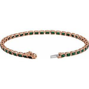 14K Rose Gold Natural Tsavorite Garnet Line 7" Bracelet – image 2