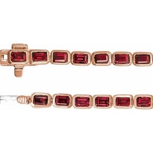 14K Rose Gold Lab-Grown Ruby Line 7" Bracelet – image 3