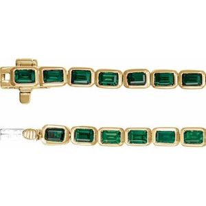 14K Yellow Gold Natural Tsavorite Garnet Line 7" Bracelet – image 3