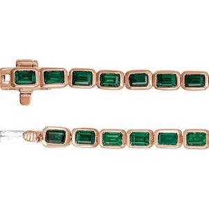 14K Rose Gold Natural Tsavorite Garnet Line 7" Bracelet – image 3