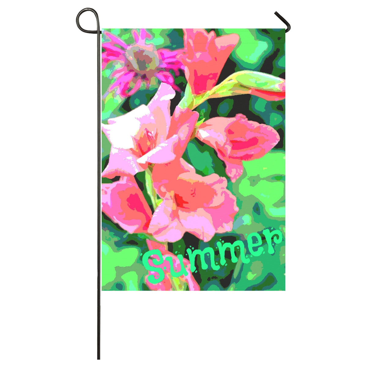 Summer Pink Gladiolas Garden Flag - 28" x 40" (Made in USA）