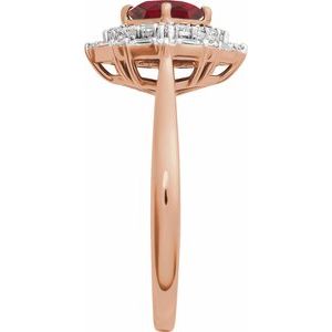 14K Rose Gold Natural Ruby & 1/3 CTW Natural Diamond Ring