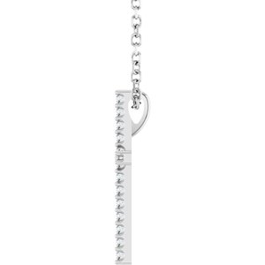 14K White Gold .08 CTW Natural Diamond Cross 16" Necklace