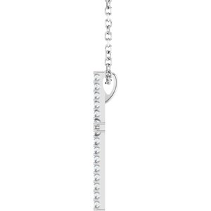 Platinum 1/10 CTW Natural Diamond Cross 16" Necklace