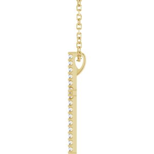 14K Yellow Gold 1/10 CTW Natural Diamond Cross 16" Necklace