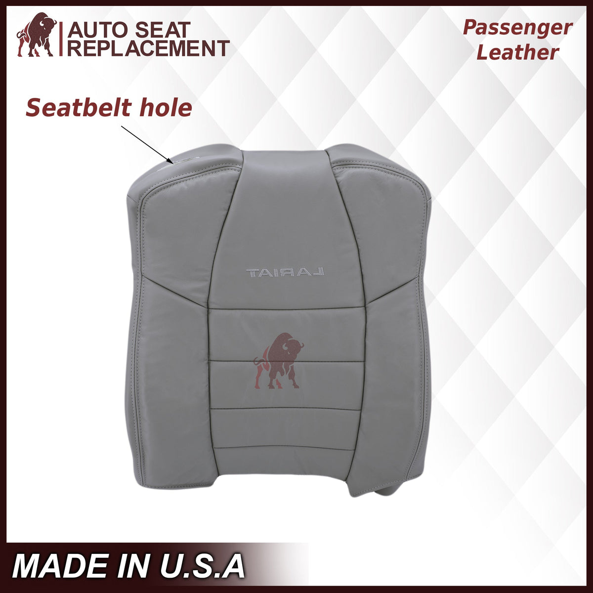 2002-2007 Ford F250/F350/F450/F550 Lariat Extended Cab Seat Cover in Flint Gray: Choose Leather or Vinyl