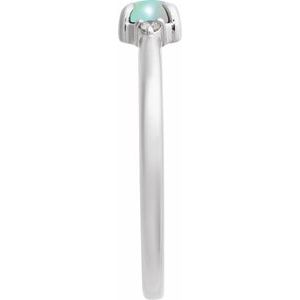 Platinum Natural Ethiopian Opal & .03 CTW Natural Diamond Ring