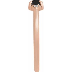 14K Rose Gold Natural Onyx & .03 CTW Natural Diamond Ring