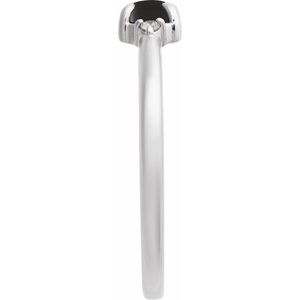 Sterling Silver Natural Onyx & .03 CTW Natural Diamond Ring