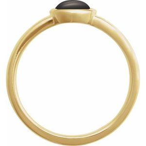 14K Yellow Gold Natural Onyx Cabochon Ring