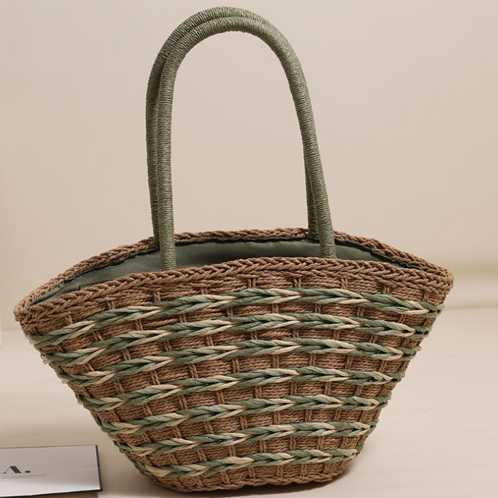 Direct Mori Shoulder Straw Bag Large Capacity Straw Bag Woven Bag Vacation Beach Bag Women Bag