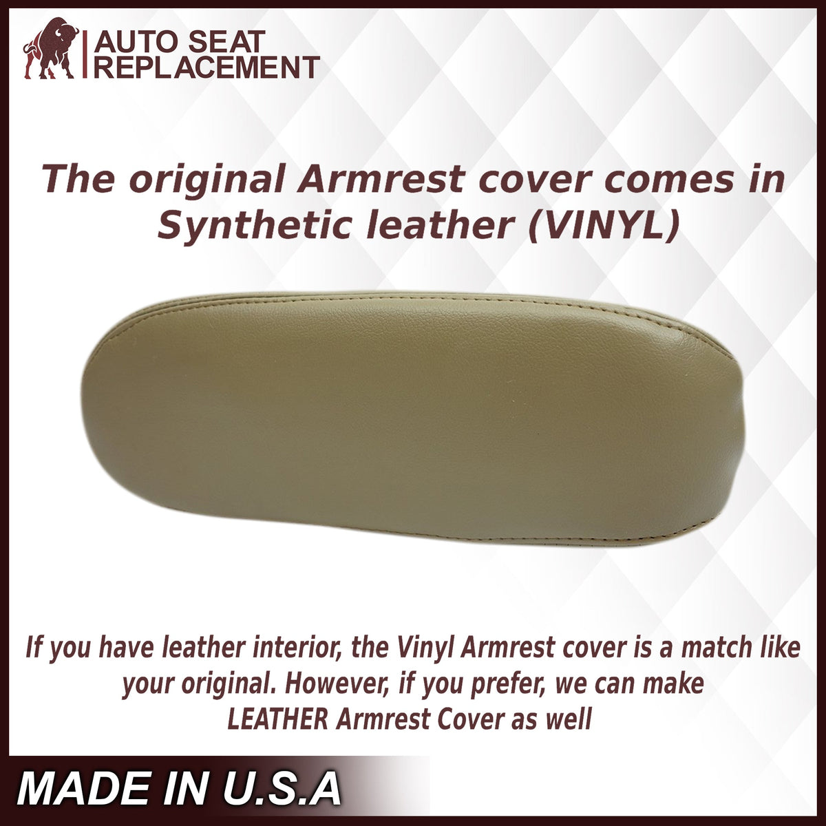 2003-2007 Ford F250 F350 Lariat Seat Cover in Tan: Choose Leather or Vinyl