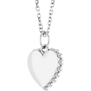 Engravable Heart Necklace or Charm/Pendant