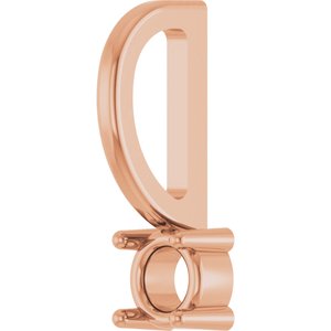 14K Rose Gold 3 mm Round Solitaire Charm/Pendant Mounting – image 4