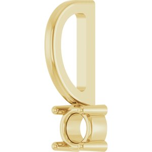 14K Yellow Gold 3 mm Round Solitaire Charm/Pendant Mounting – image 4