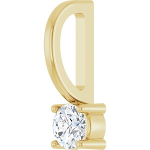 14K Yellow Gold 3 mm Round Solitaire Charm/Pendant Mounting – image 3