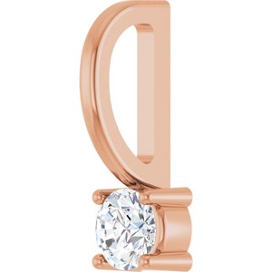 14K Rose Gold 3 mm Round Solitaire Charm/Pendant Mounting – image 3