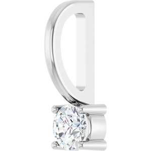 Sterling Silver 3 mm Round Solitaire Charm/Pendant Mounting – image 3