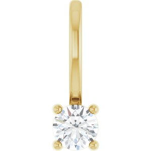 14K Yellow Gold 3 mm Round Solitaire Charm/Pendant Mounting