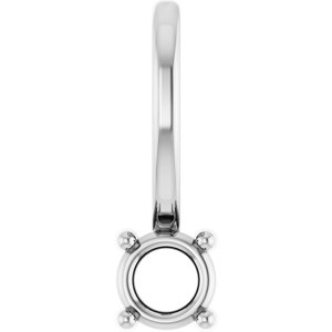 Sterling Silver 3 mm Round Solitaire Charm/Pendant Mounting – image 2