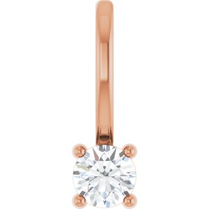 14K Rose Gold 3 mm Round Solitaire Charm/Pendant Mounting