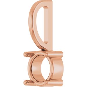 14K Rose Gold 5 mm Round Solitaire Charm/Pendant Mounting – image 4