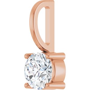14K Rose Gold 5 mm Round Solitaire Charm/Pendant Mounting – image 3