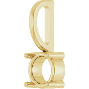 14K Yellow Gold 5 mm Round Solitaire Charm/Pendant Mounting – image 4
