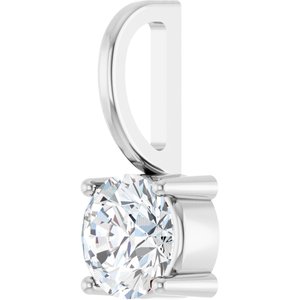 Platinum 5 mm Round Solitaire Charm/Pendant Mounting – image 3