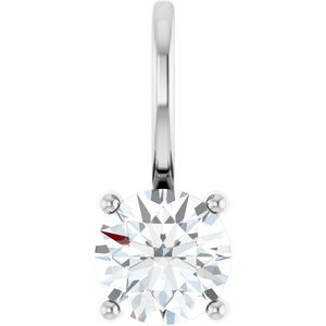 Platinum 5 mm Round Solitaire Charm/Pendant Mounting