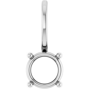 Platinum 5 mm Round Solitaire Charm/Pendant Mounting – image 2