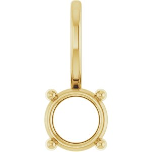 14K Yellow Gold 5 mm Round Solitaire Charm/Pendant Mounting – image 2