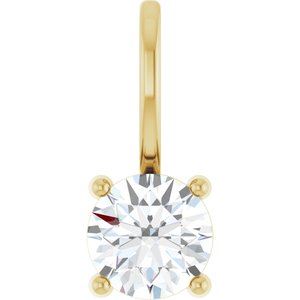 14K Yellow Gold 5 mm Round Solitaire Charm/Pendant Mounting