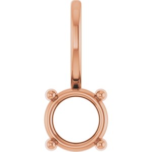 14K Rose Gold 5 mm Round Solitaire Charm/Pendant Mounting – image 2