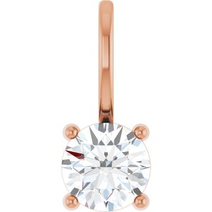 14K Rose Gold 5 mm Round Solitaire Charm/Pendant Mounting