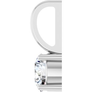 14K White Gold 5 mm Round Solitaire Charm/Pendant Mounting – image 5