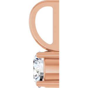 14K Rose Gold 5 mm Round Solitaire Charm/Pendant Mounting – image 5