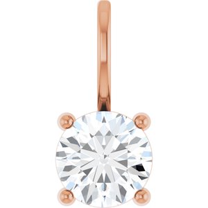 14K Rose Gold 6 mm Round Solitaire Charm/Pendant Mounting