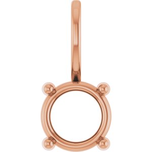 14K Rose Gold 6 mm Round Solitaire Charm/Pendant Mounting – image 2