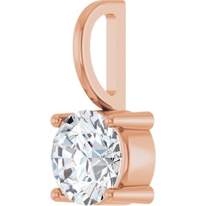 14K Rose Gold 6 mm Round Solitaire Charm/Pendant Mounting – image 3