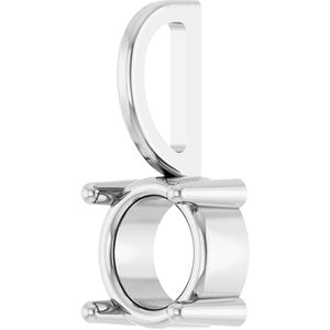 14K White Gold 6 mm Round Solitaire Charm/Pendant Mounting – image 4