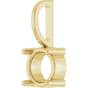 14K Yellow Gold 6 mm Round Solitaire Charm/Pendant Mounting – image 4