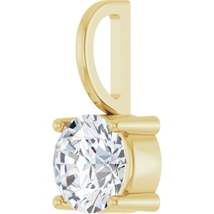 14K Yellow Gold 6 mm Round Solitaire Charm/Pendant Mounting – image 3