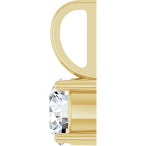 14K Yellow Gold 6 mm Round Solitaire Charm/Pendant Mounting – image 5